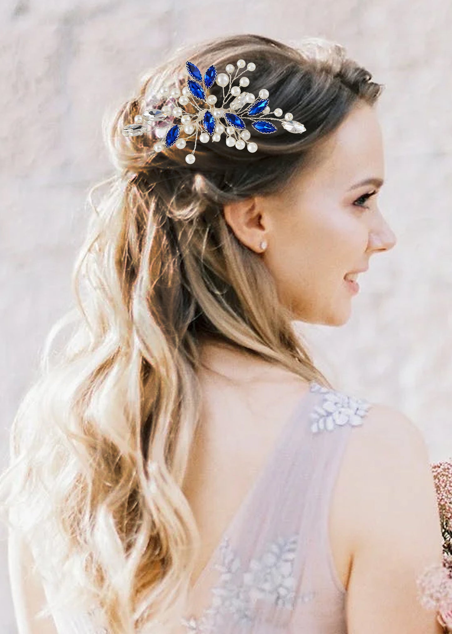 Alilang Flower Hair Comb for Women and Girls Wedding Bridal Crystal Hair Piece Hair Accessories