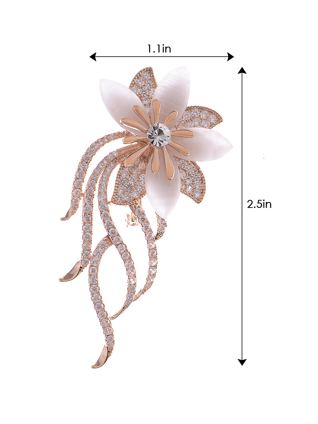 Alilang Womens Fashion Clear Crystal Rhinestones Floral Bouquet Bridal Brooch Pin