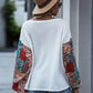 Paisley Printed Puffed Sleeve Pullover