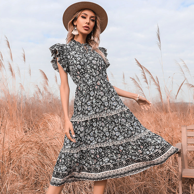 Boho Ruffle Tiered Maxi Dress