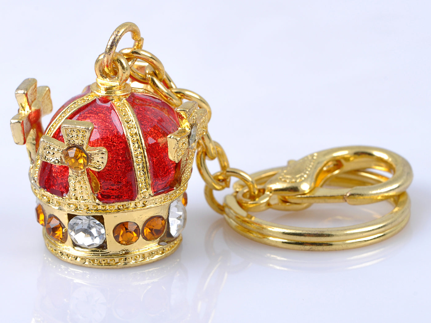 Red Orange Renaissance Royal Majesty King Crown Key Chain