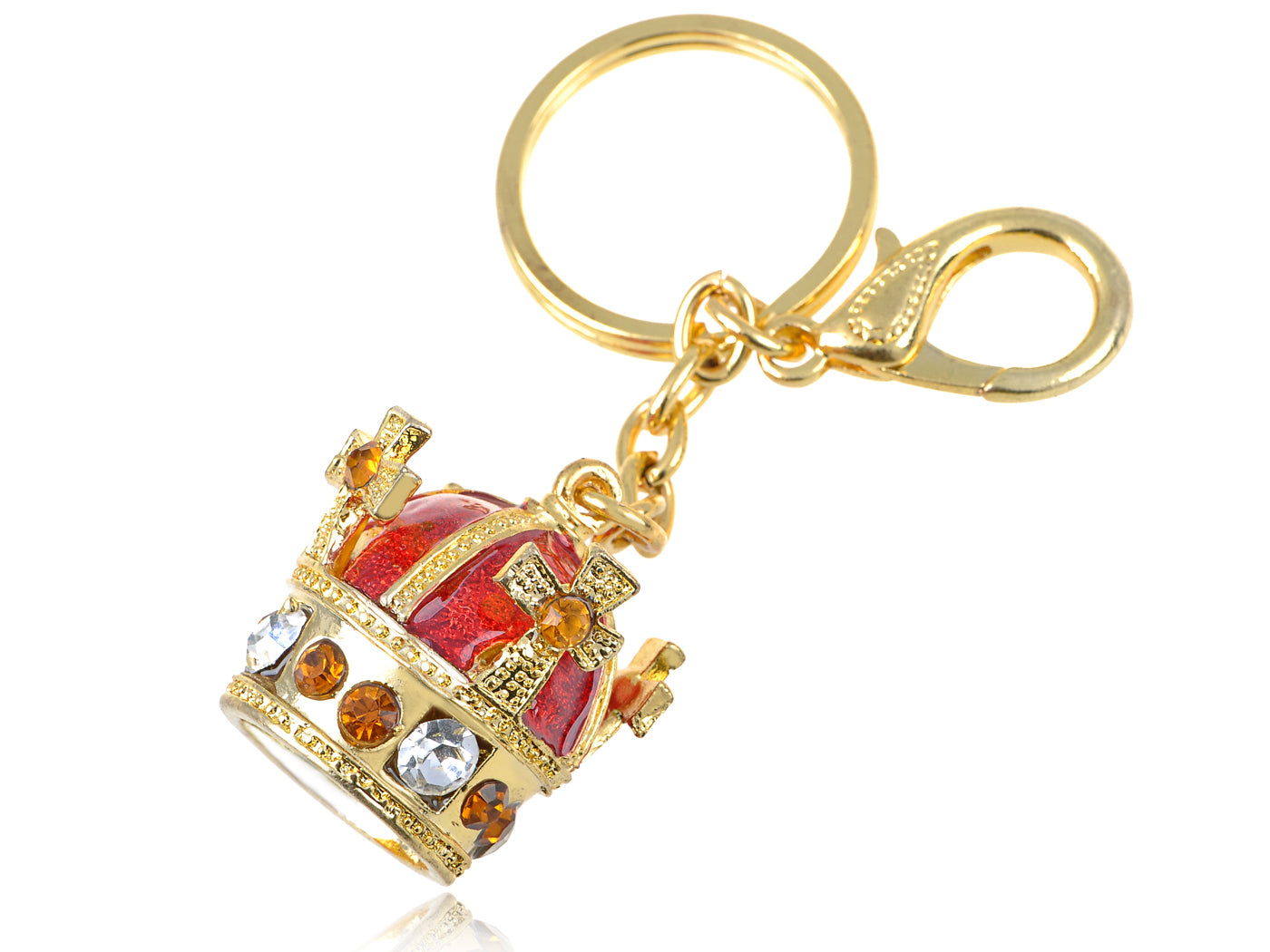 Red Orange Renaissance Royal Majesty King Crown Key Chain