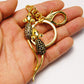 Gold Jet Grey Crsystal Body Long Tail Mice Mouse Couple Pair Hook Keychain