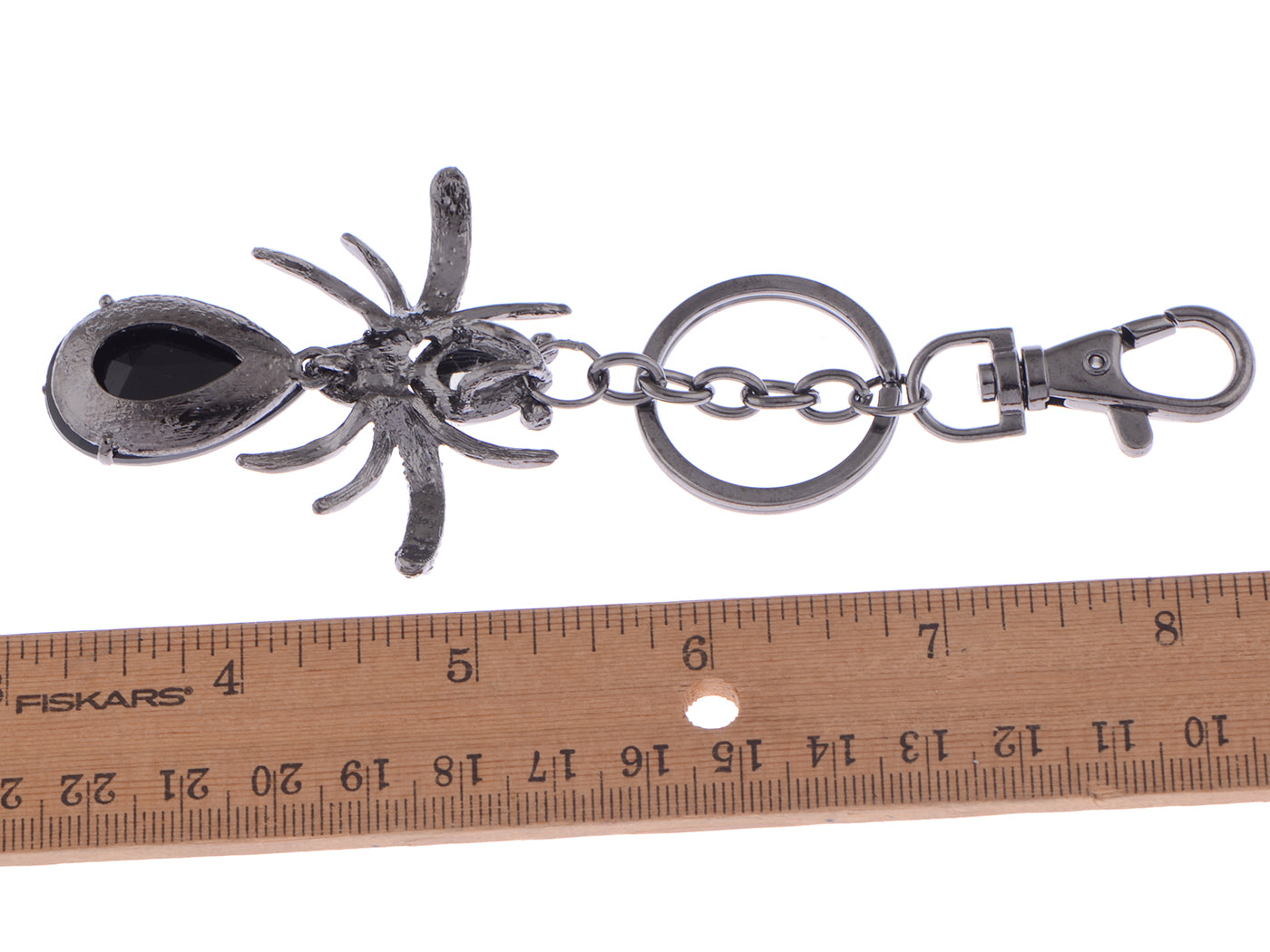 Dark Gun Black Grey Body Halloween Tarantula Spider Keychain