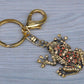 Antique Light Brown Frog Toad Charm Key Chain