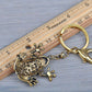 Antique Light Brown Frog Toad Charm Key Chain