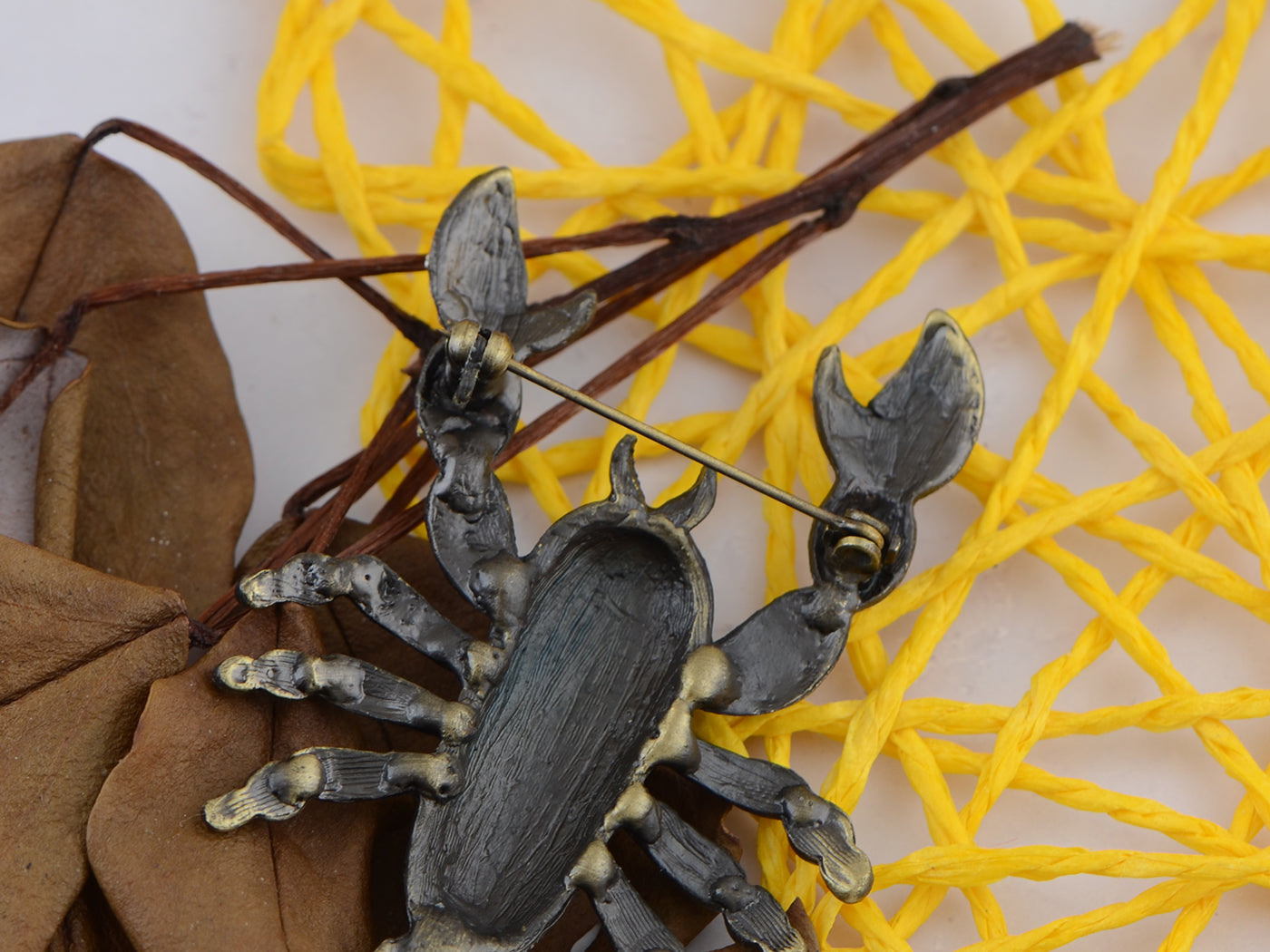 Vintage Reproduction Chrysolite Scorpion Brooch Pin