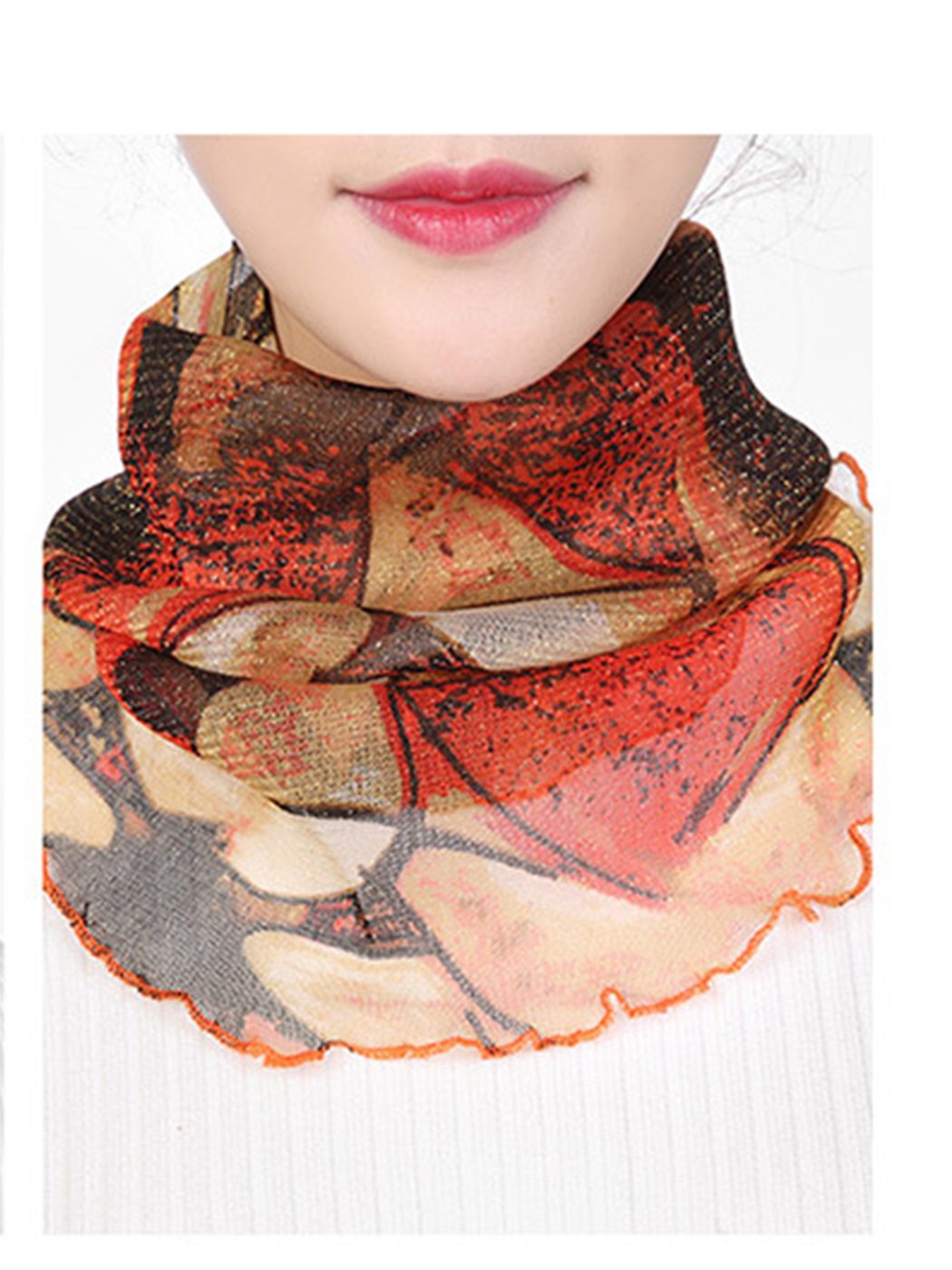 Silk Chiffon Printed Scarf Face Mask - 3Pack