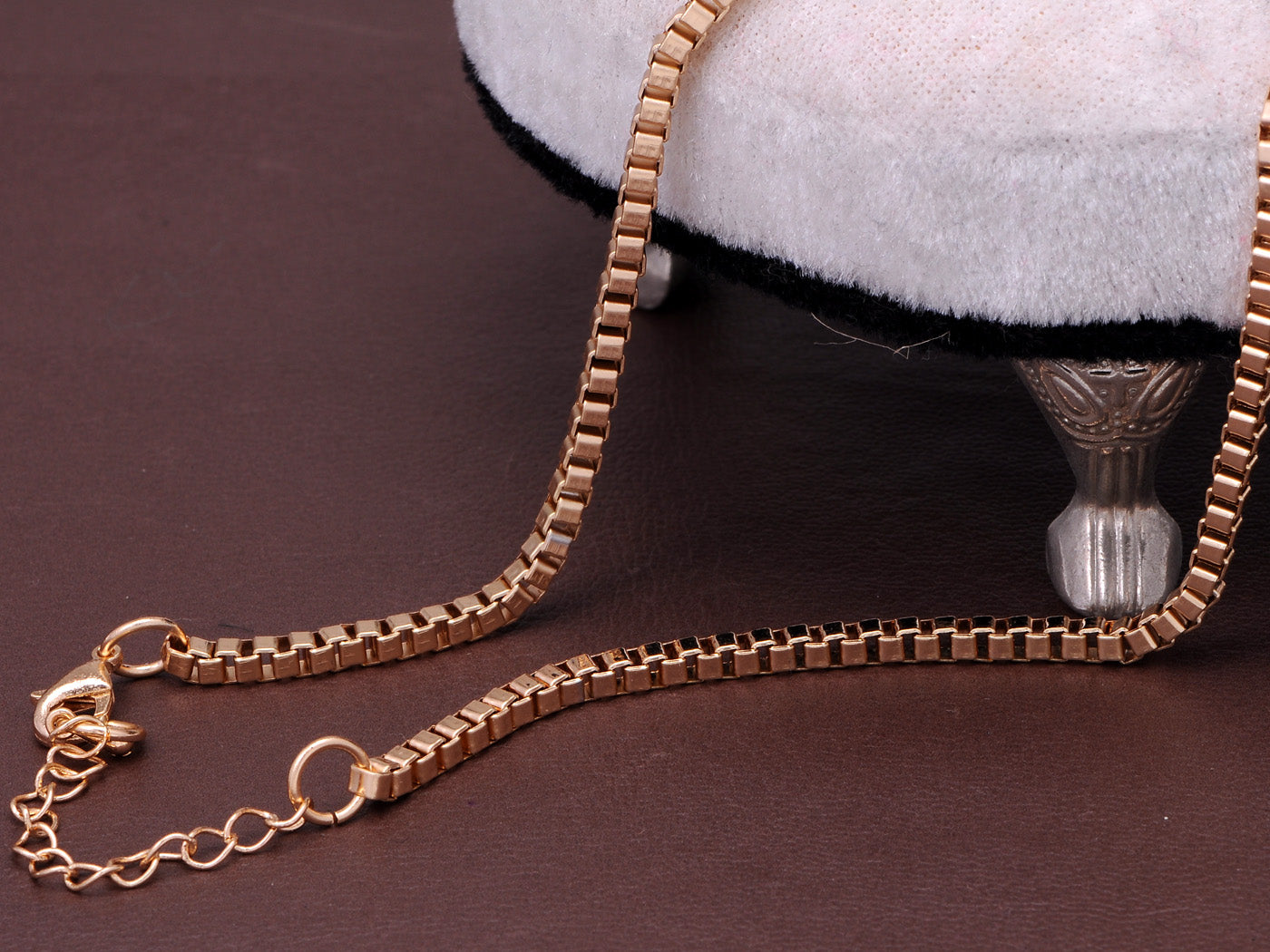 Encrusted Fox D Enamel Necklace With Sapphire Color Eyes