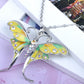 Bright Yellow Enamel Painted Butterfly Dragonfly Pendant Necklace