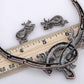 Twin Jet Blck Lizard Reptile Pair Necklace Earring Set