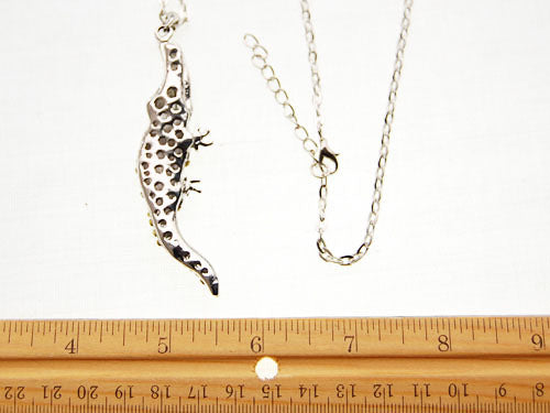 Ice Crocodile Alligator Lizard Monster Pendant Necklace