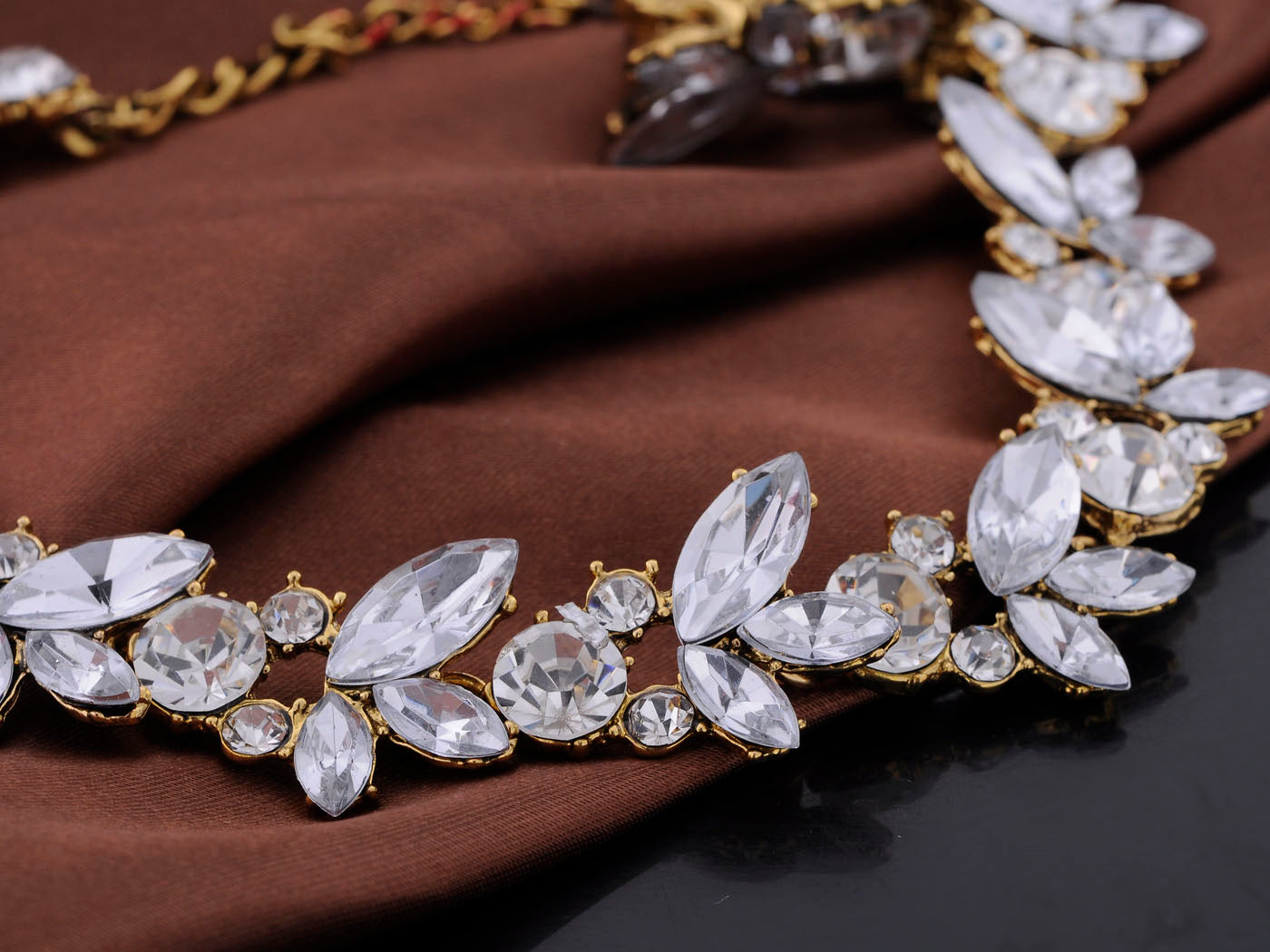 Double Two Leaf Filigree Pendant Chain Necklace - ALILANG.COM