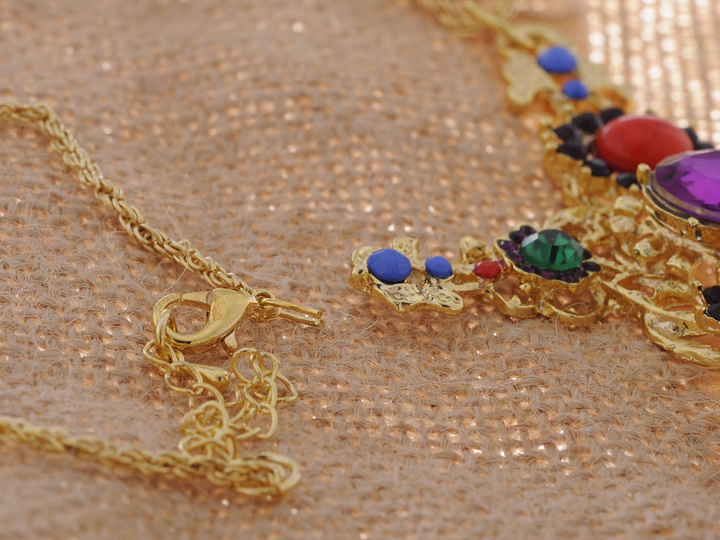 Festive Multicolor Holy Cross Pendant Necklace