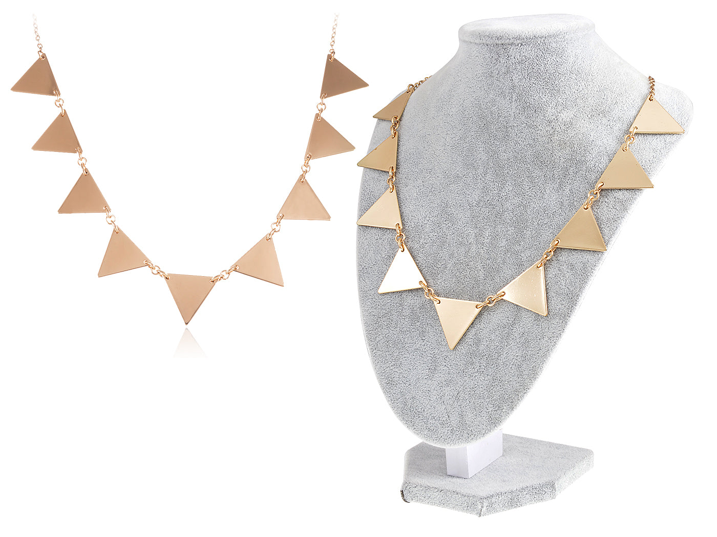 Women Jewelry Necklace Triangle Collar Art Deco Spiked Chain Statement Necklace - ALILANG.COM