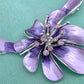 Painted Cocktail Light Amethyst Flower Necklace Earring Set