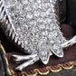 Aurora Borealis Eyed Sky Owl Bird Pendant Necklace