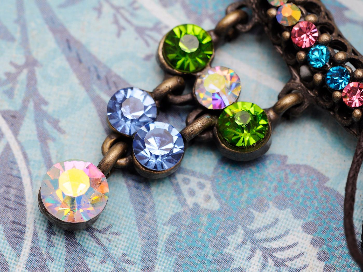 Encrusted Crescent Moon Collar Crest Necklace