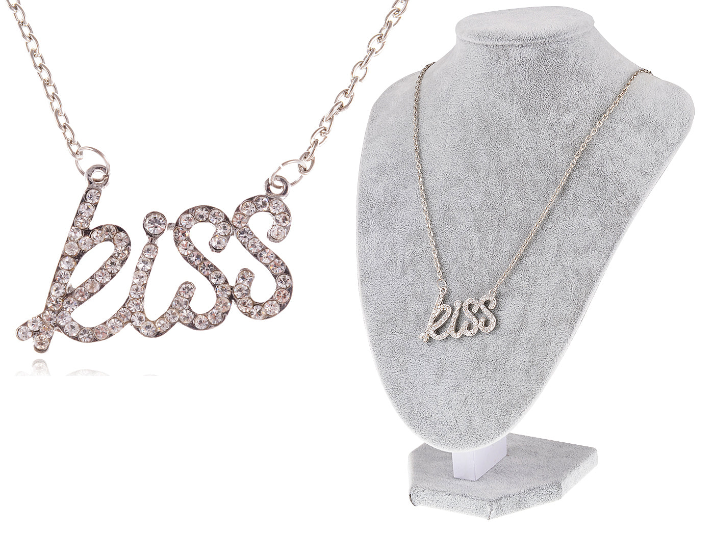 Kiss Letter Word Pendant Necklace