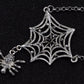 Grey Halloween Creepy Spider Web Pendant Necklace