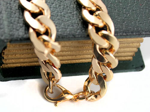 Five Black Onyx Opal Gold Chain Statement Necklace