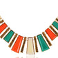 Tribal Abstract Shapes Statement Collar Necklace
