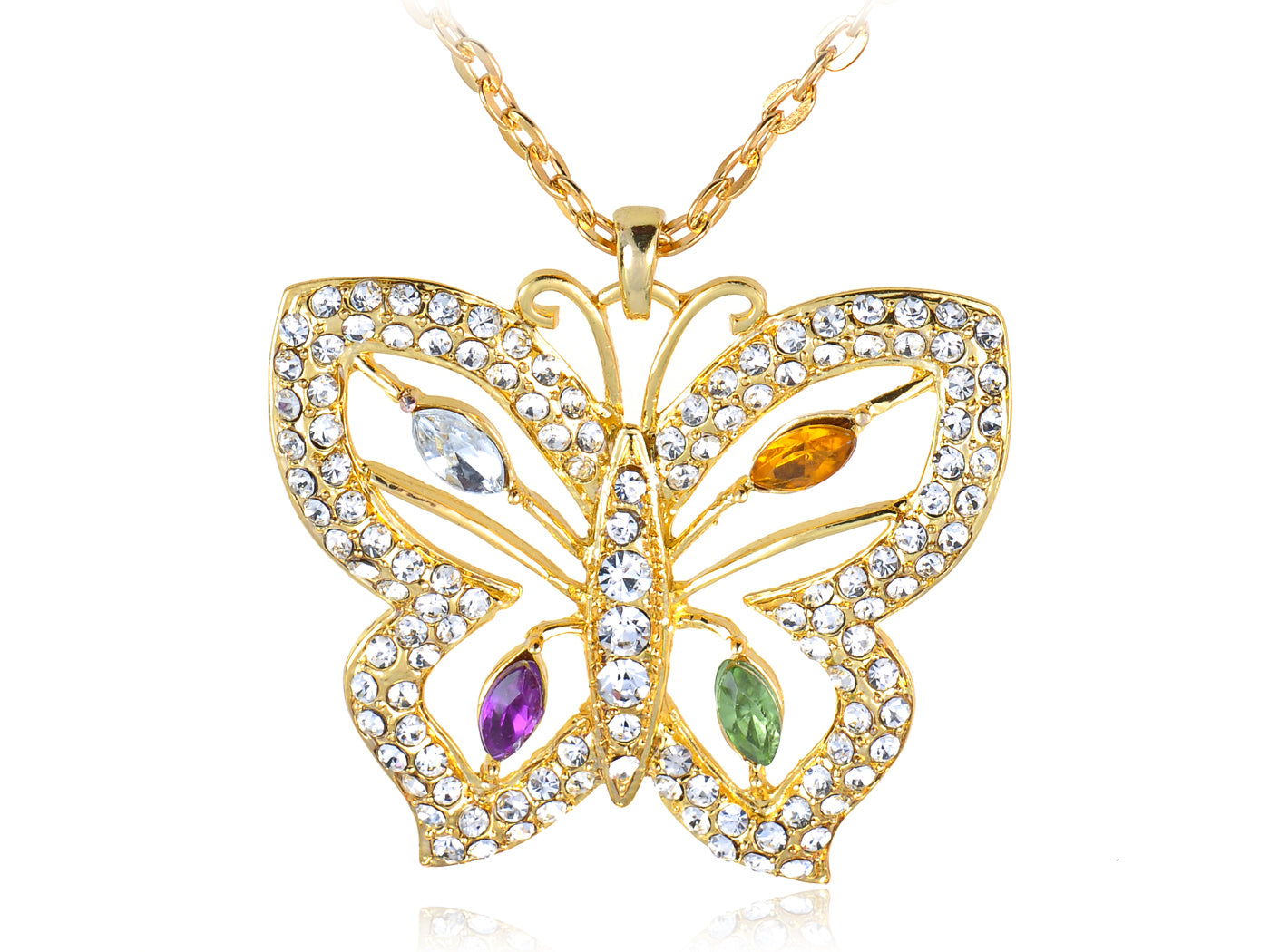 Color Glam Colorful Butterfly Pendant Necklace