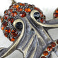 Antique Brass Smoked Red Topaz Colored Octopus Steampunk Pendant Necklace