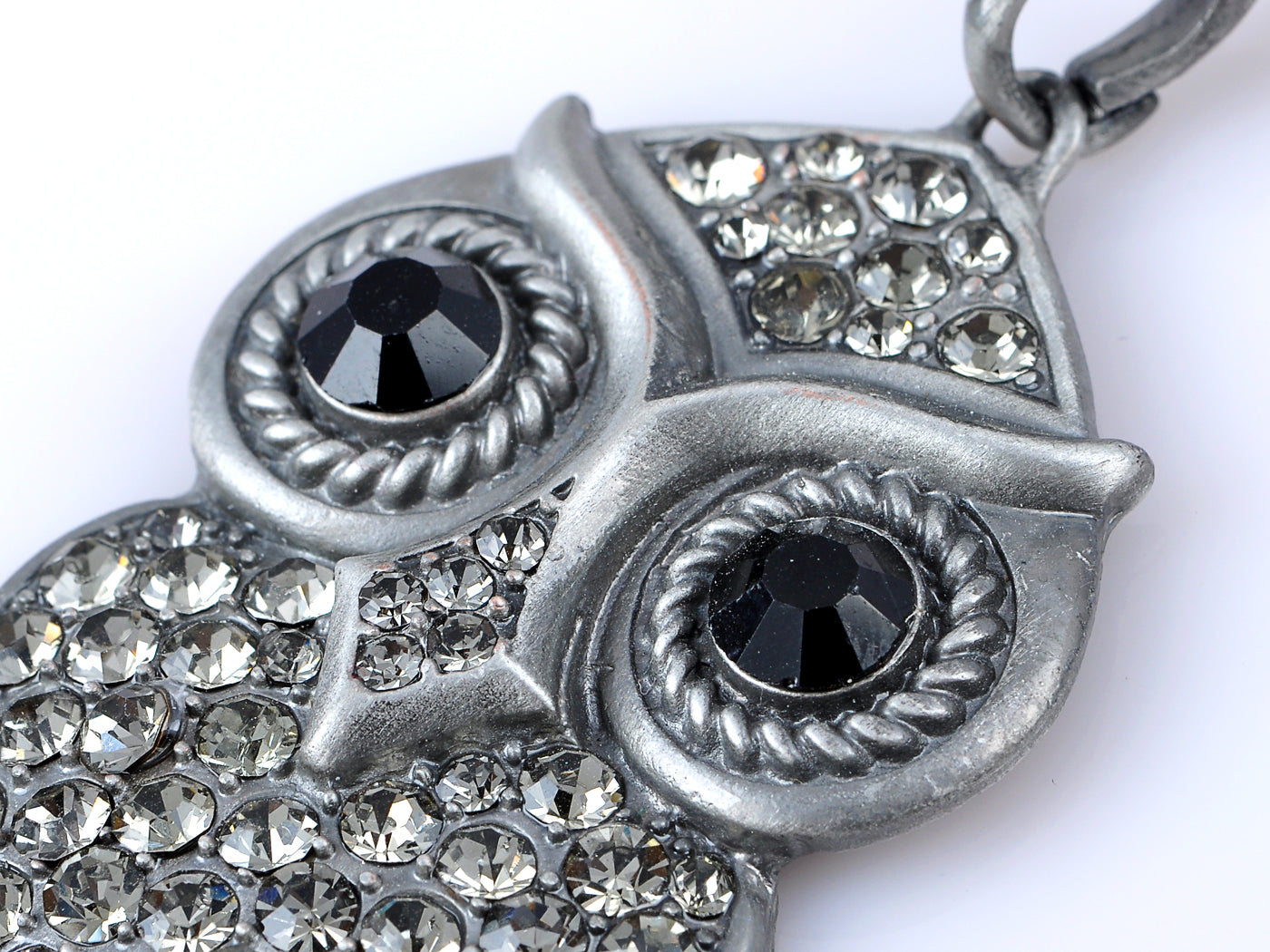 Abstract Big Fat Owl Bird Pendant Necklace