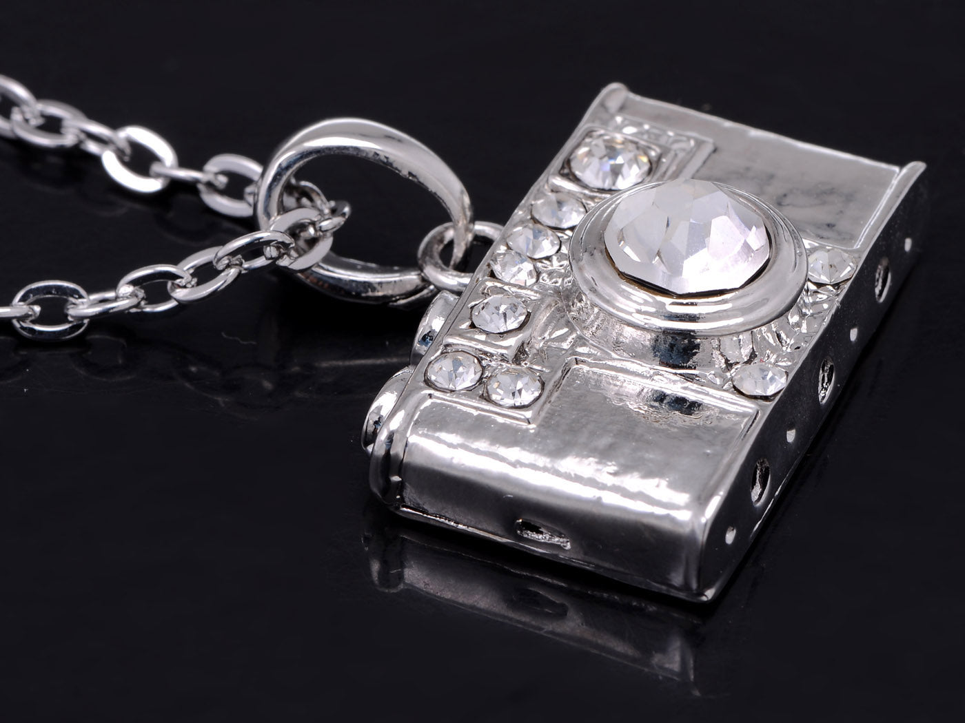 Finished Enamel Camera Pendant Necklace