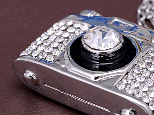 Heavy Bling Ice Out Finished Camera Jewelry Pendant Necklace