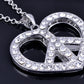 Retro Heart Love Peace Symbol Pendant Necklace