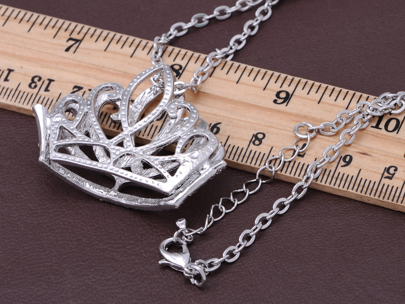 Princess Tiara Crown Pendant Necklace