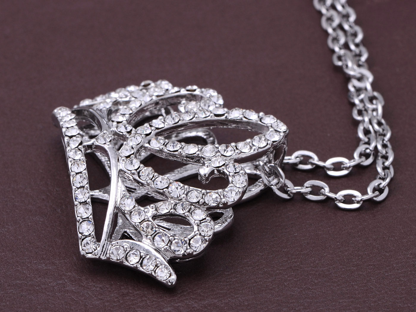 Princess Tiara Crown Pendant Necklace