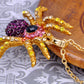 Amethyst Purple Pink Spider Pendant Necklace