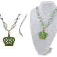 Pear Green Apple Lime Royal Crown Pendant Acry Necklace