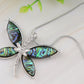 Abalone Colored Dragonfly Pendant Necklace