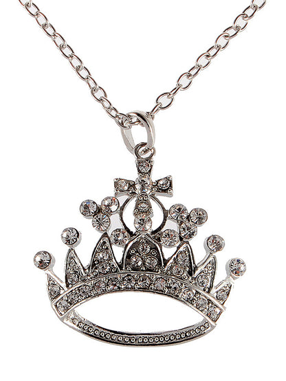 Bling Ice Empress Crown Royal Pendant Necklace