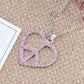 Pink Heart Peace Sign Symbol Pendant Necklace