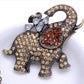 Antique Cartoon Topaz Color Elephant Washing Back Animal Pendant Necklace