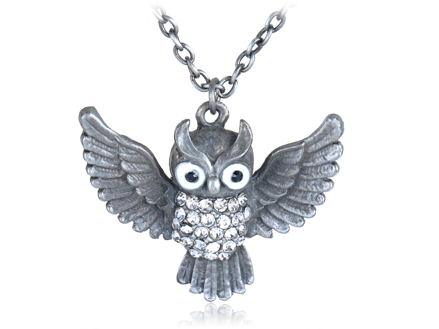 Fly Open Wings Owl Jewelry Pendant Necklace