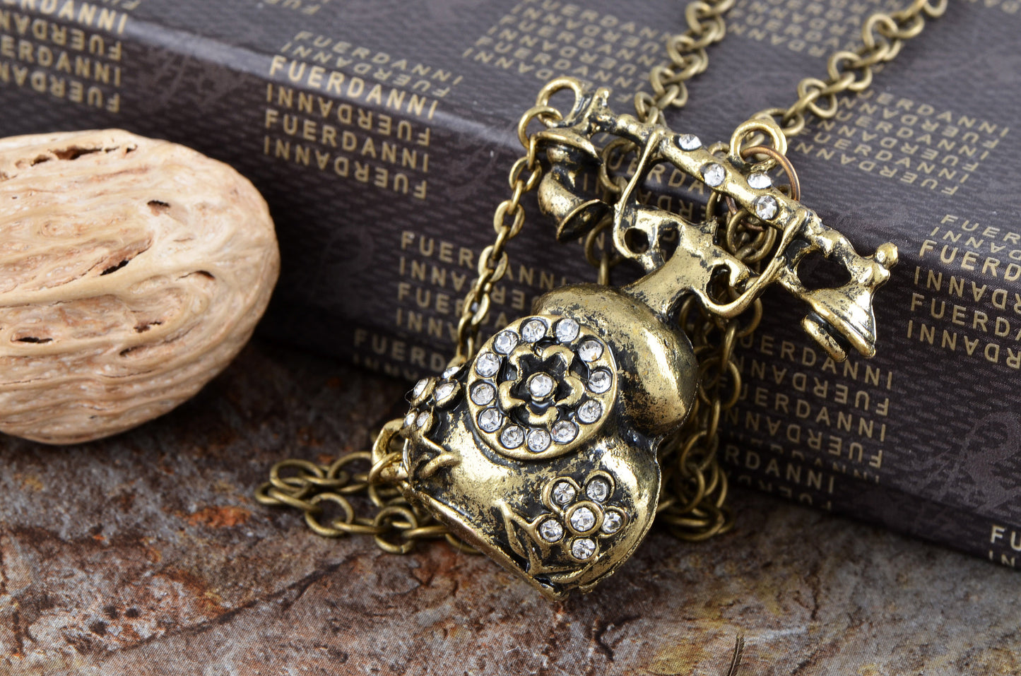 Old School Telephone Dialer Pendant Necklace