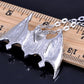 Silver Gothic Halloween Aurora Borealis Vampire Bat Animal Pendant Necklace