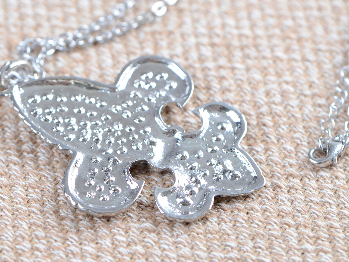 Fleur De Lis Czech Pendant Necklace