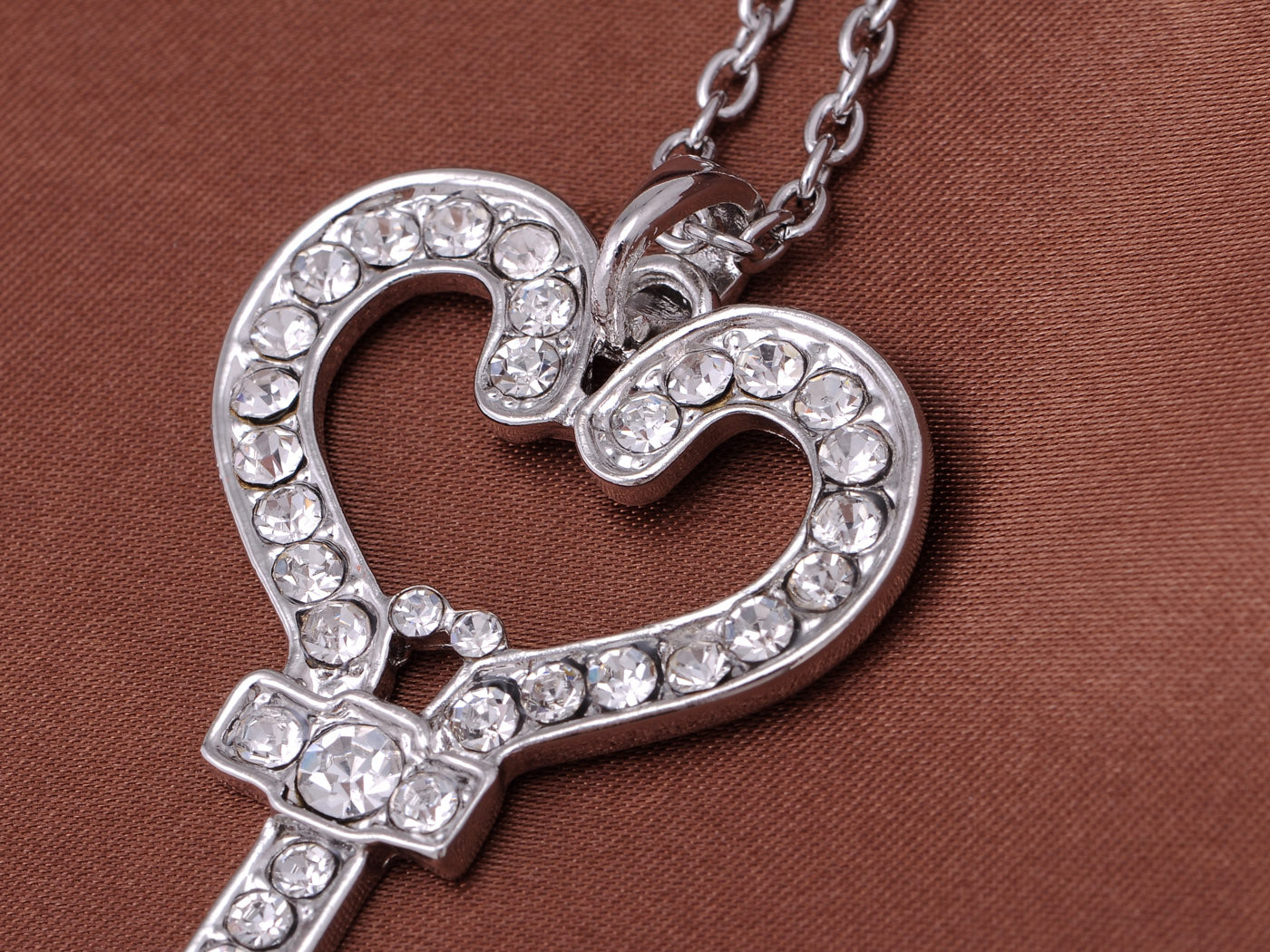 Key To My Heart Encrusted Secret Treasure Pendant Necklace