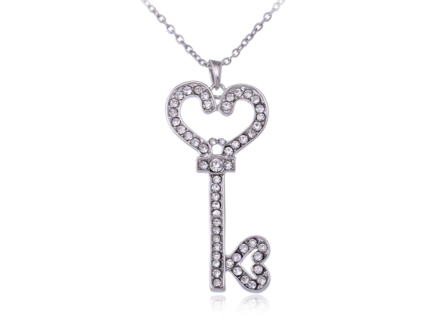 Key To My Heart Encrusted Secret Treasure Pendant Necklace