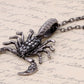 Antique Grey Scorpio Scorpion Pendant Necklace