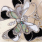 Abalone Colored Black White Butterfly Pendant Necklace