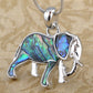 Abalone Colored Zoo Elephant Pendant Necklace