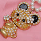 Pearl Bead Strand Daisy Flower Mouse Pendant Necklace